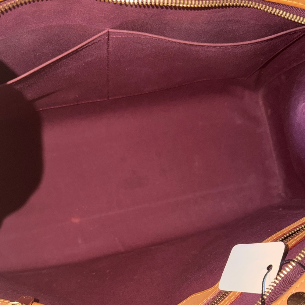 Louis Vuitton Patent Satchel in Deep Amarante with Tan Trim - Picture 6 of 6